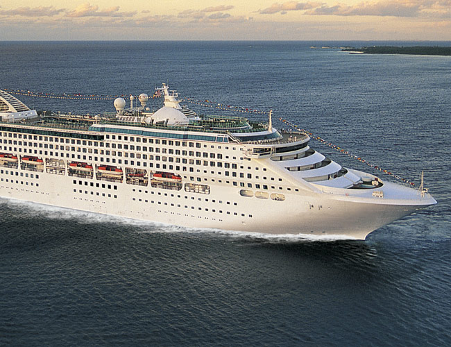 Cruise ship sailing