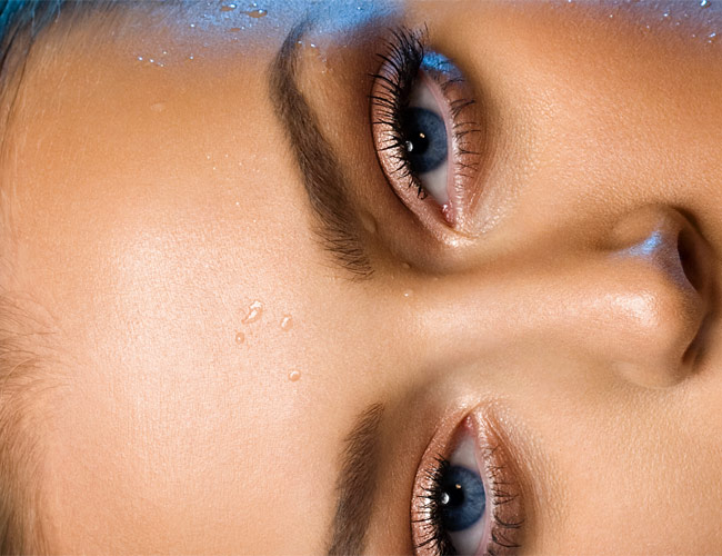 Close-up of woman lying