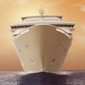 Front of cruise ship